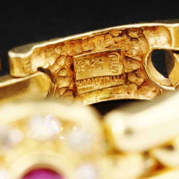 MODA ITALIA / 1.25 CT Diamond & Ruby ring / 18K Yellow gold - Picture 7 of 7